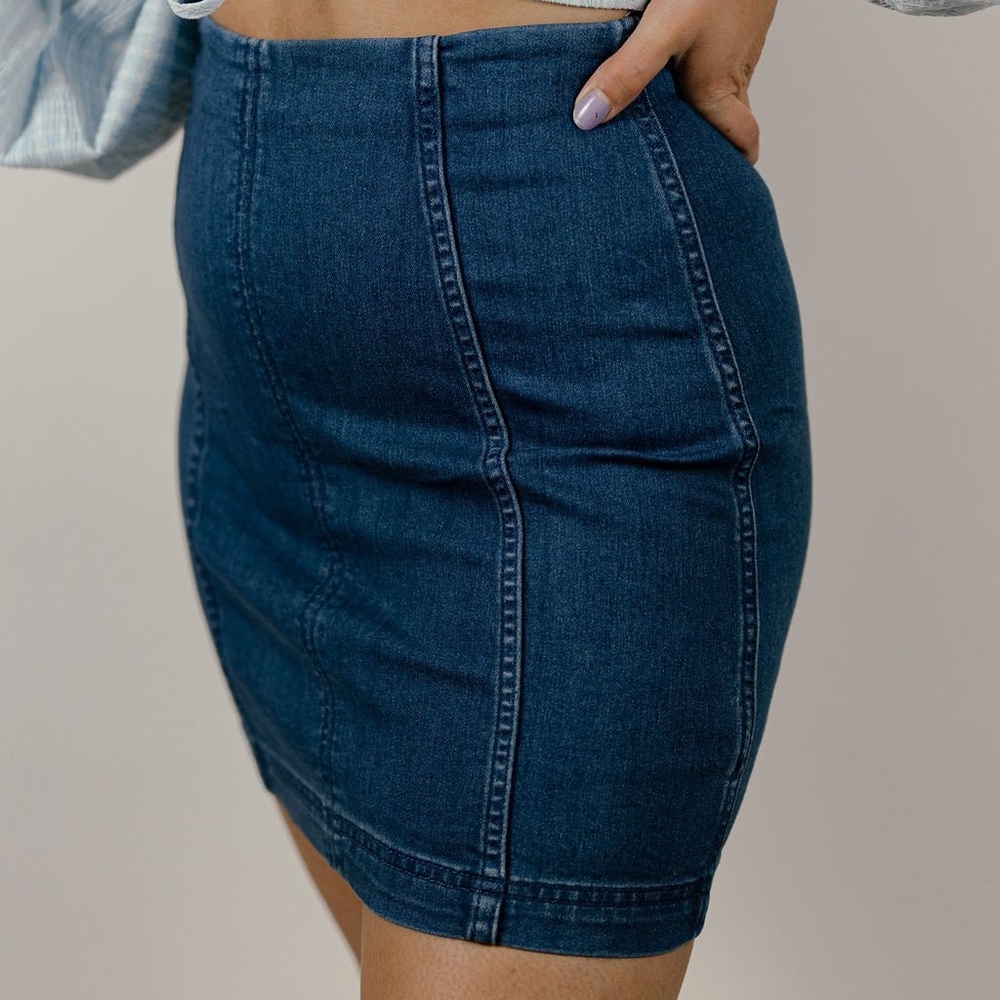 Free people modern femme denim skirt
